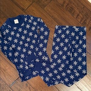 Hanna Andersson Navy Snowflake Kids Pajama Set